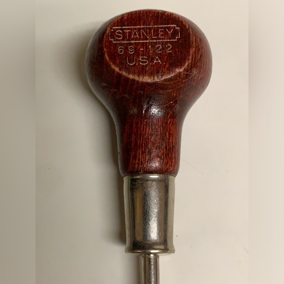 Vintage Stanley Wooden Handled Scratch Awl 69-122 6 1/16" Blade - Picture 4 of 11